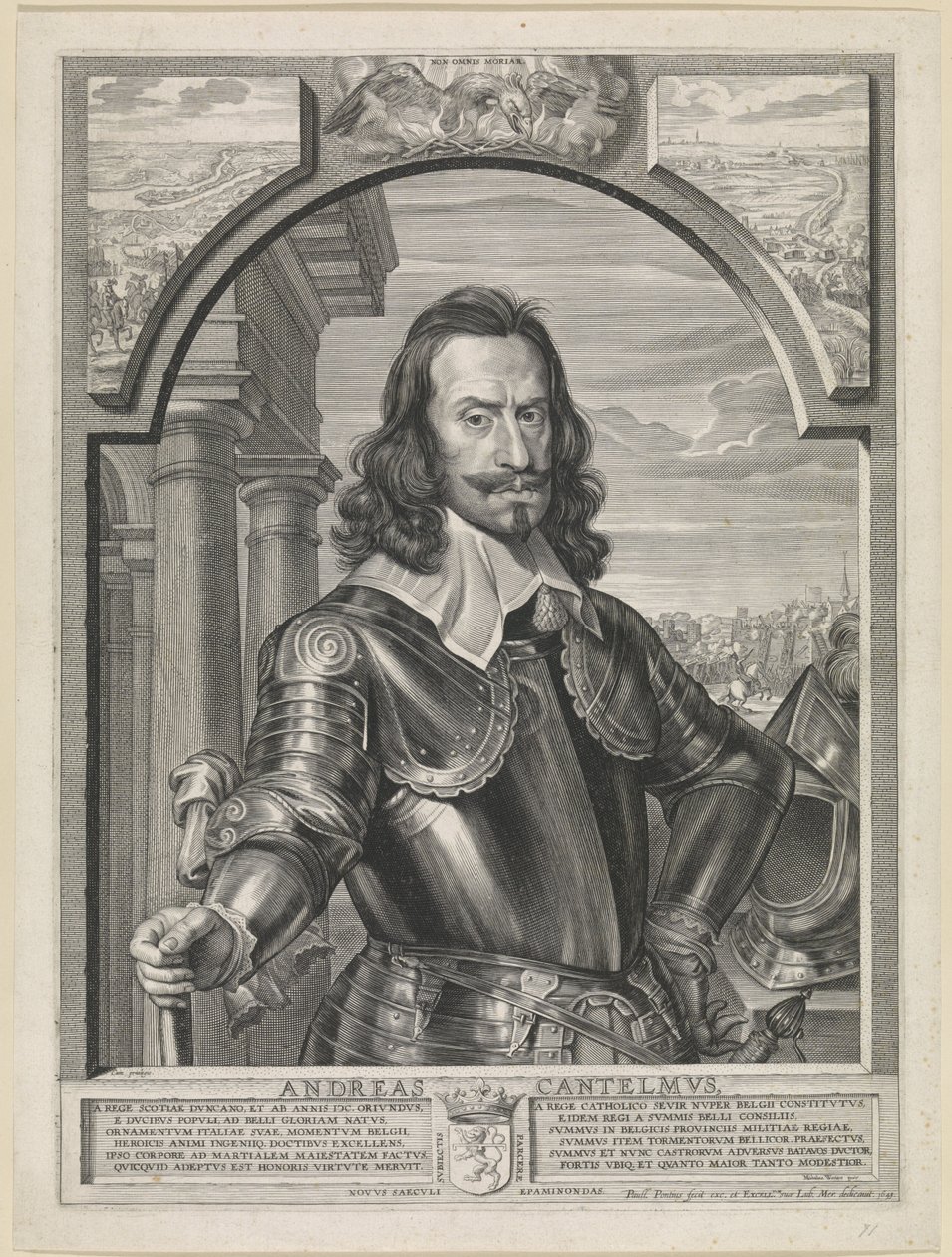 Graviertes Porträt von Andreas Cantelmo von Paulus Pontius nach Michaelina Woutiers (1643) von Paulus Pontius