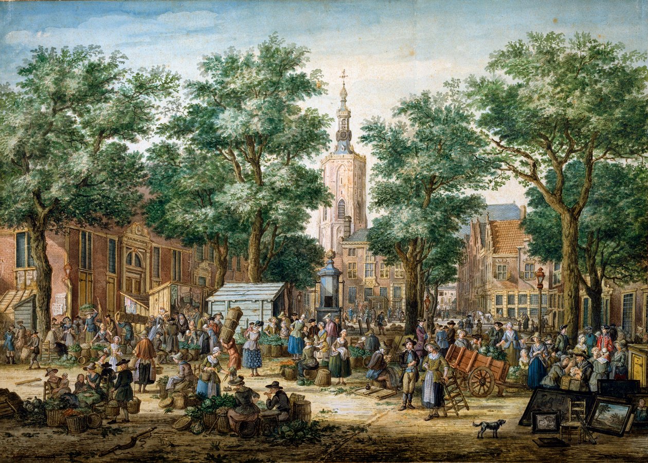Der Große Grüne Markt in Den Haag, 1769 von Paulus Constantijn la Fargue
