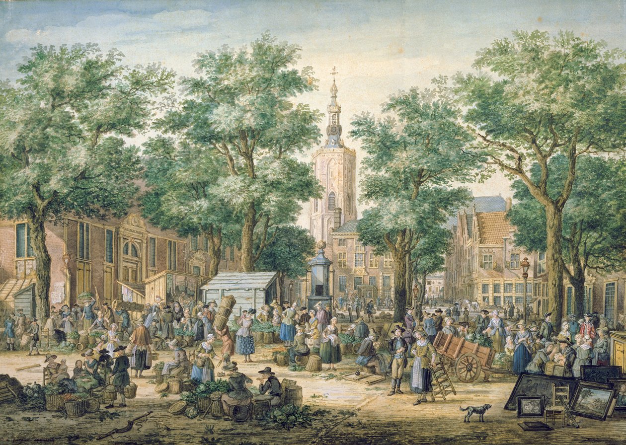 Markt in Den Haag, 1769 von Paulus Constantijn la Fargue