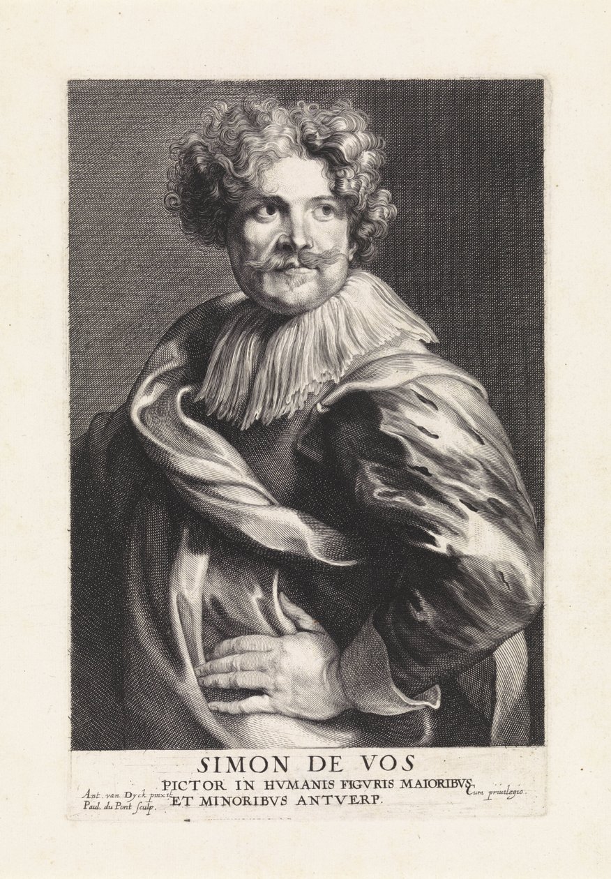 Porträt des Malers Simon de Vos von Paulus Pontius