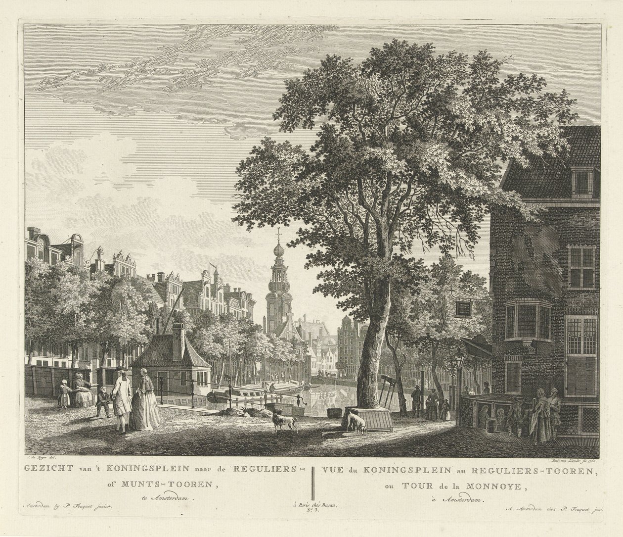 Ansicht des Münzturms in Amsterdam von Paulus van Liender