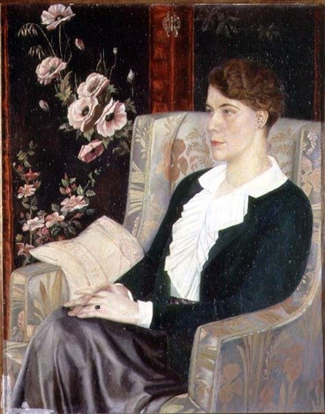 Porträt von Evdokiya Nikolaevna Glebova, der Schwester des Künstlers von Pawel Nikolajewitsch Filonow
