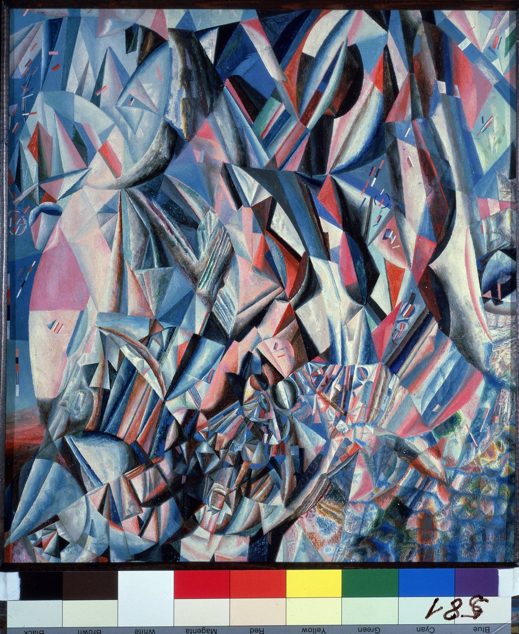 Triumph über die Ewigkeit. Gemälde von Pavel Nikolayevich Filonov (1883-1941), Öl auf Holz von Pawel Nikolajewitsch Filonow