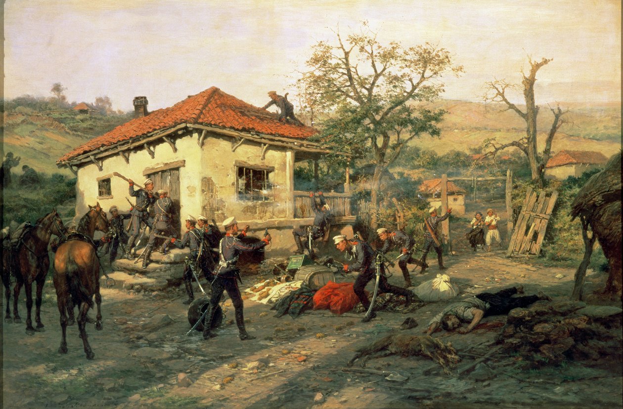 Eine Szene aus dem Russisch-Türkischen Krieg 1876-77 von Pawel Kowalewsky
