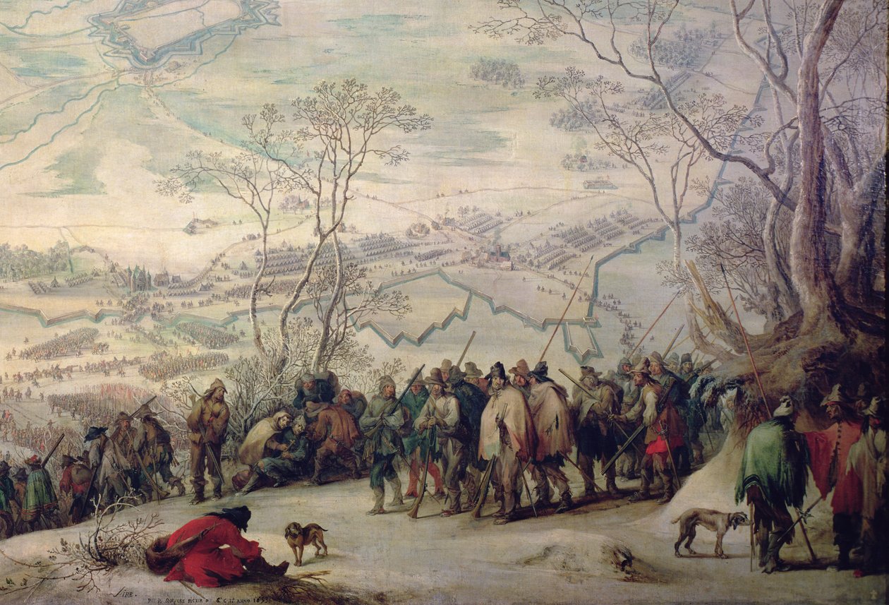 Truppen bei der Belagerung von Aire Sur La Lys