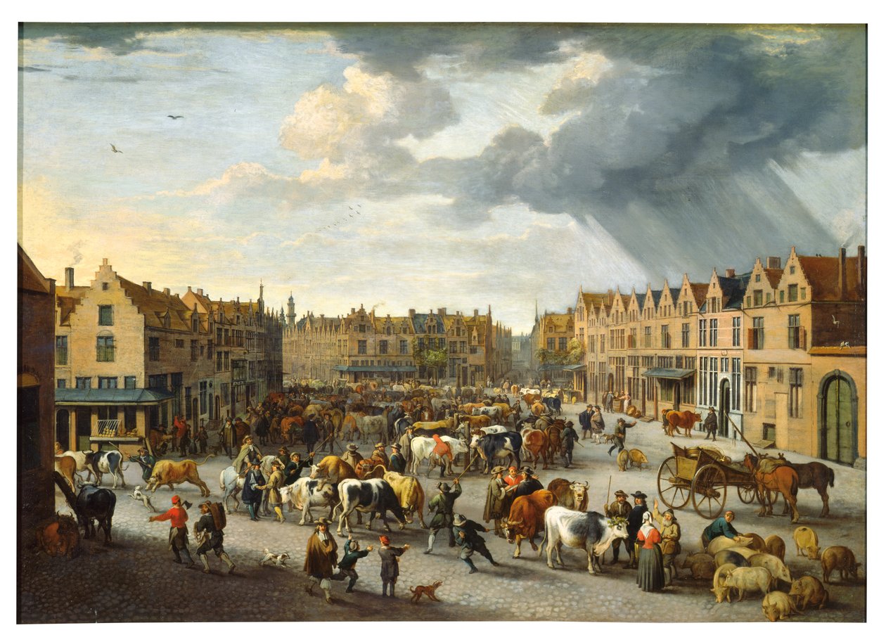 Der Alte Ochsenmarkt in Antwerpen von Peeter van Bredael
