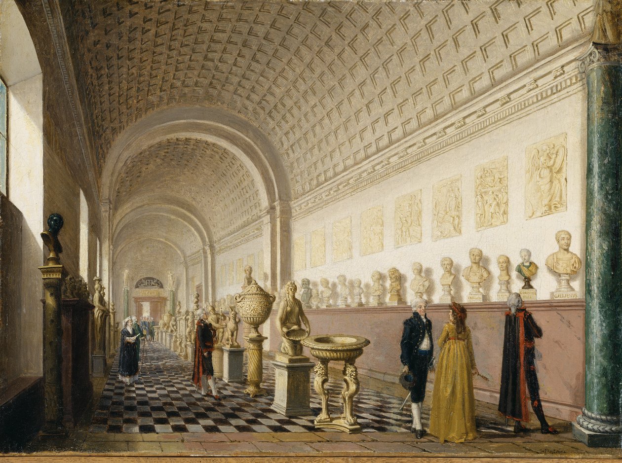 Die innere Galerie des Königlichen Museums im Königlichen Palast, Stockholm, 1796 von Pehr Hilleström