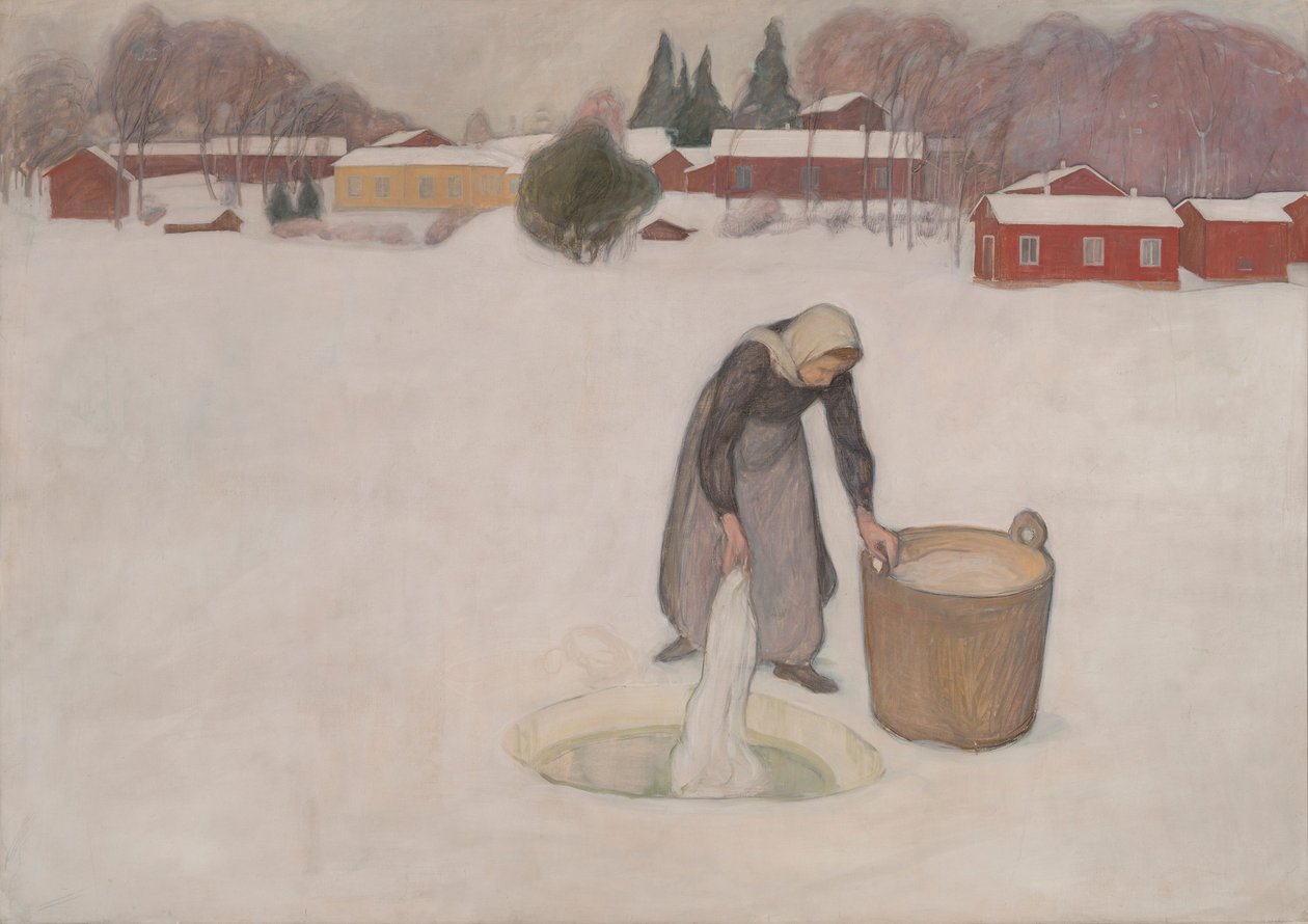 Wäsche auf dem Eis von Pekka Halonen