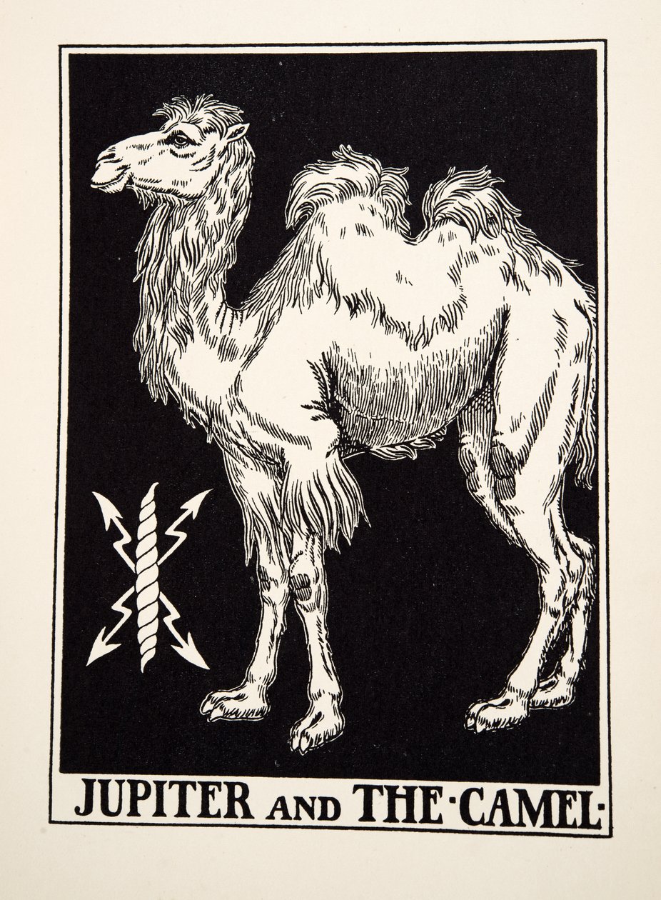 Jupiter und das Kamel, aus Hundert Fabeln von Äsop, veröffentlicht 1903 von Percy J. Billingshurst