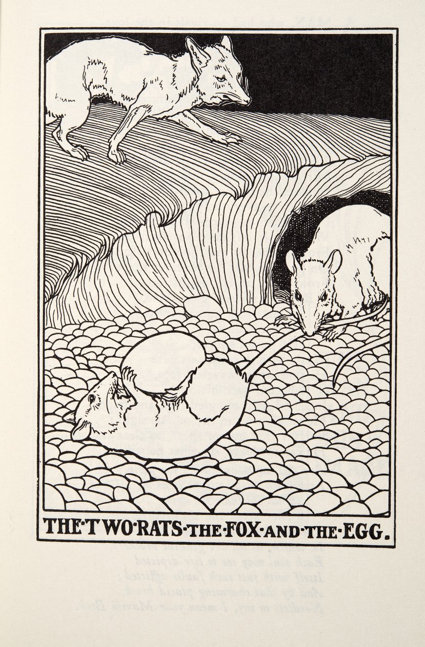 Die zwei Ratten, der Fuchs und das Ei, aus Fontaine Fables, veröffentlicht 1905 von Percy J. Billingshurst