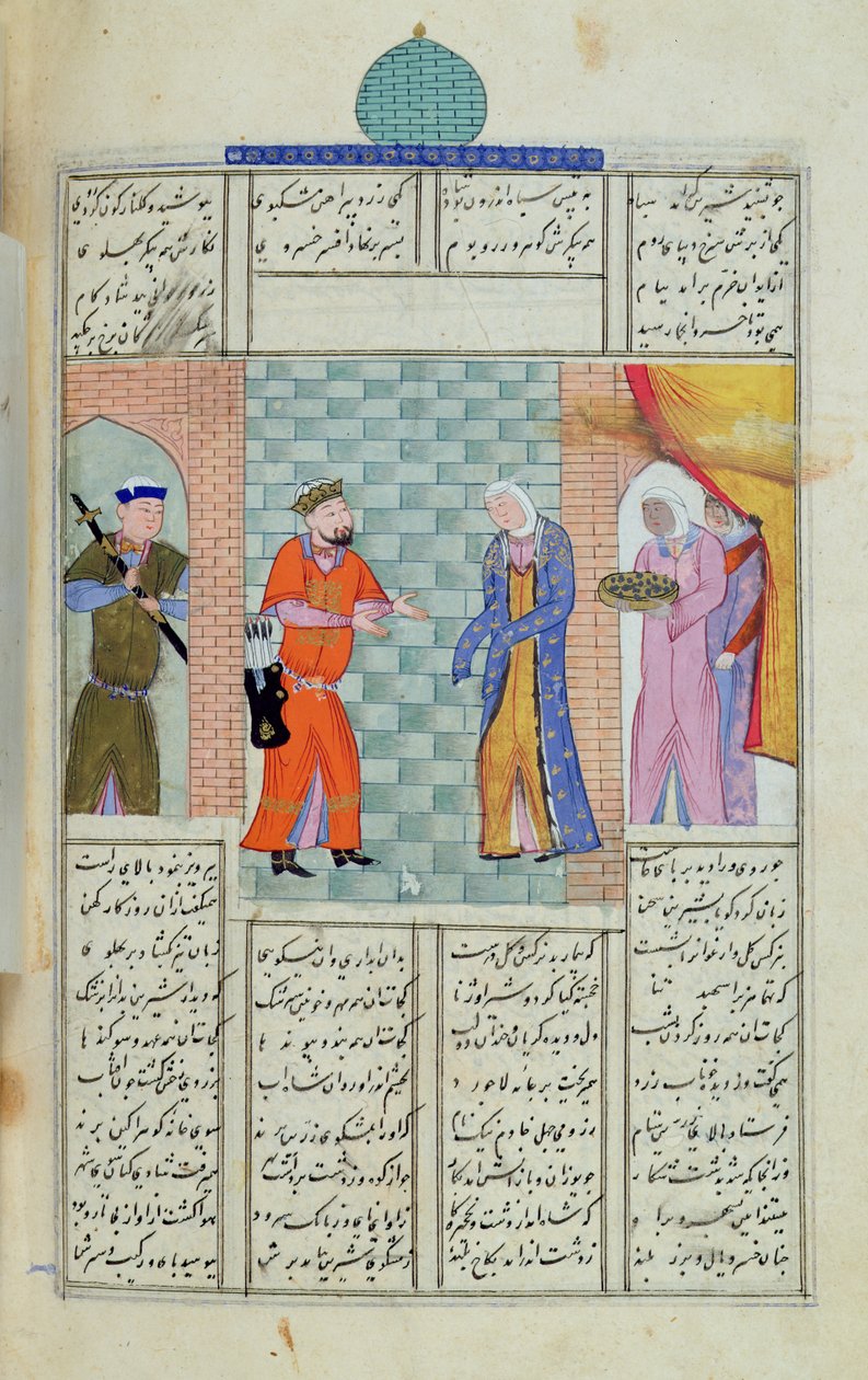 Das Treffen von Khosro und Chirin im Palast, aus dem 