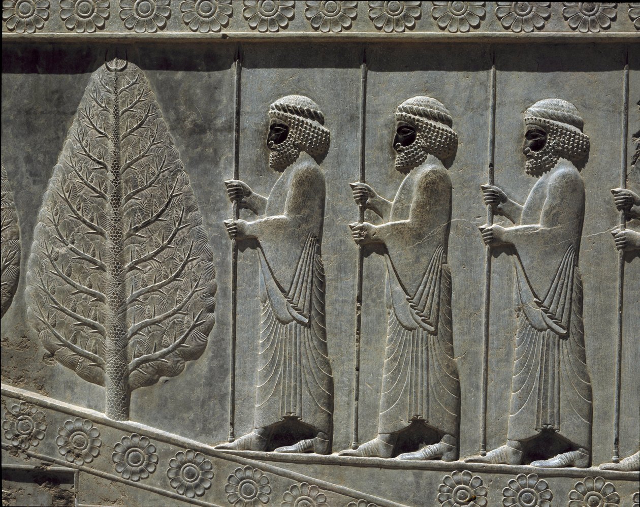 Wachen von Susa. Reliefs der östlichen Treppe der Apadana, 6. Jahrhundert v. Chr. von Persian School