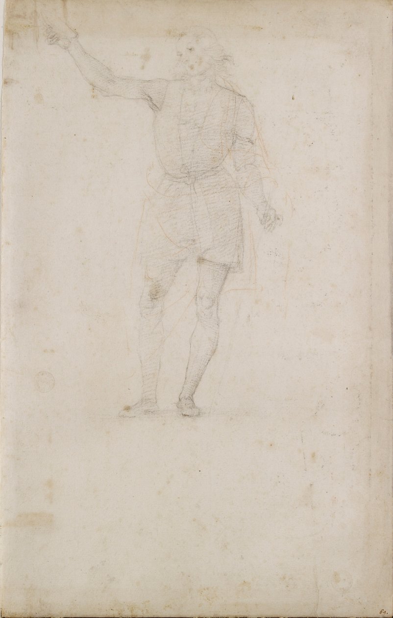 Studie für einen Johannes den Täufer (Rückseite: Ein Auge) von Perugino