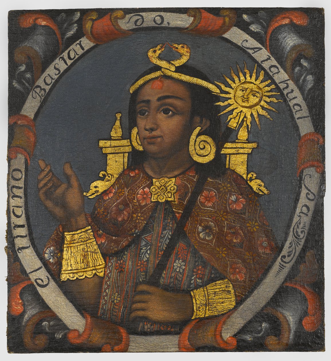 Atahualpa (ca. 1502-33), 14. und letzter Inka-König, Mitte des 18. Jahrhunderts von Peruvian School