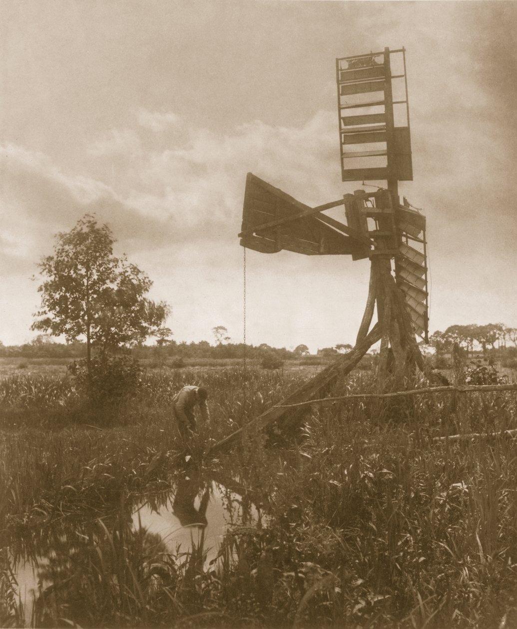 Eine zerstörte Wassermühle, Leben und Landschaft auf den Norfolk Broads, ca. 1886 von Peter Emerson und Thomas Goodall
