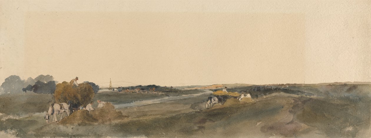 Heuernte an den Ufern eines Lincolnshire-Flusses von Peter de Wint