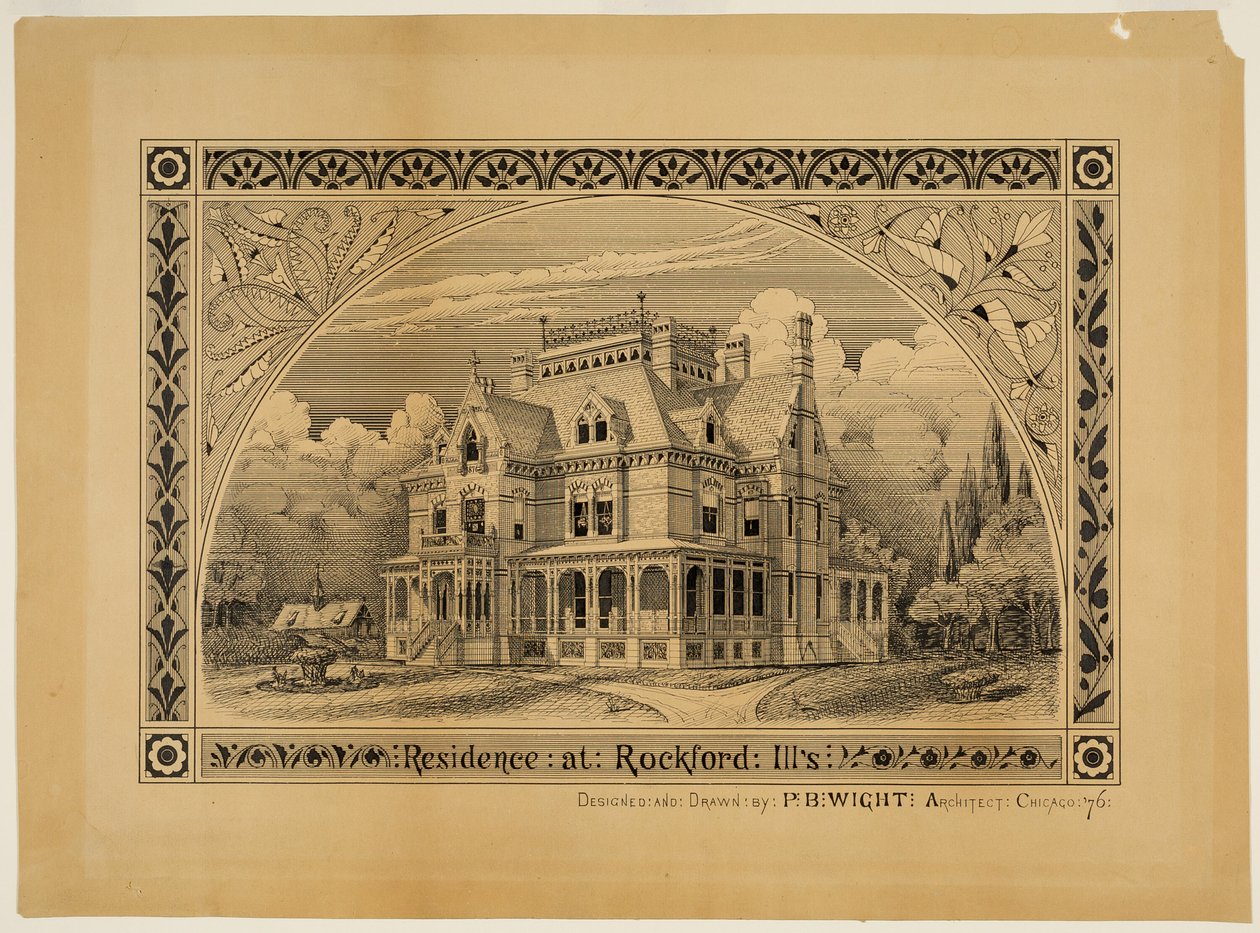 N. C. Thompson Haus, Rockford, Illinois, Perspektive von Peter Bonnett Wight