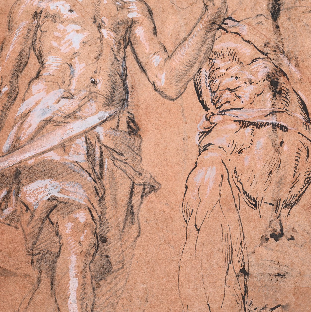 Zwei Studien eines stehenden Mannes mit einem Schwert Alexander der Große, verso: Studien, ca. 1601 von Peter Candid