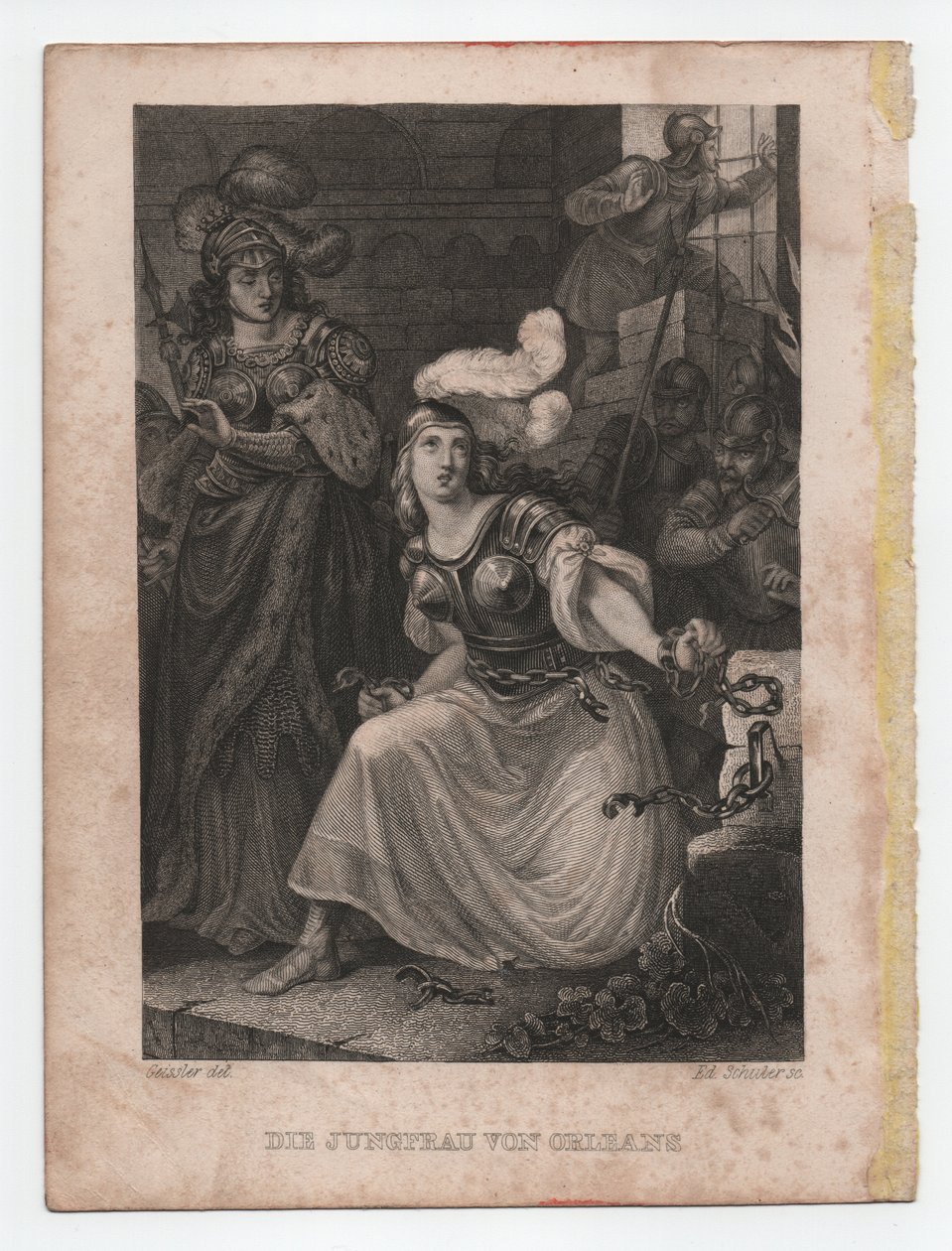 Die Jungfrau von Orleans, ca. 1840 (Gravur) von Peter Carl Geissler