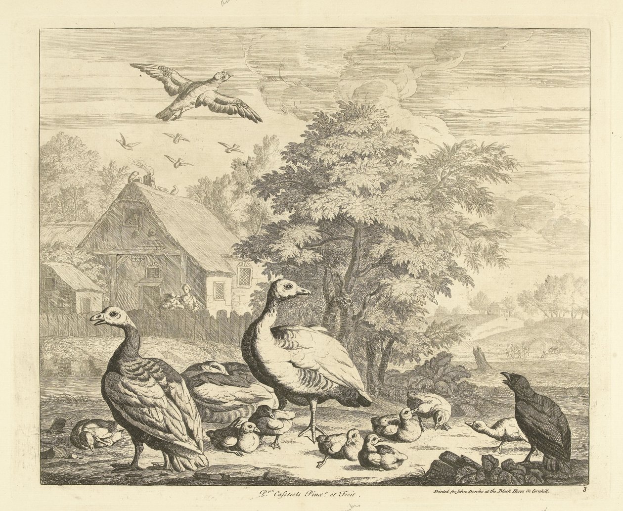 Gänse mit Küken an einem Bach von Peter Casteels (III)