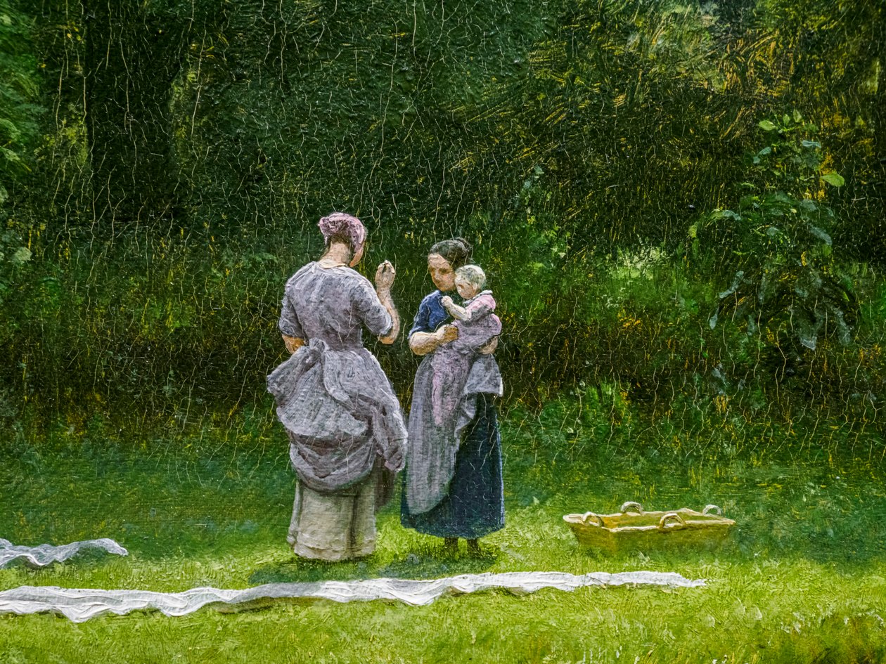Leinenbleiche in einer Lichtung (Detail) von Peter Christian Skovgaard