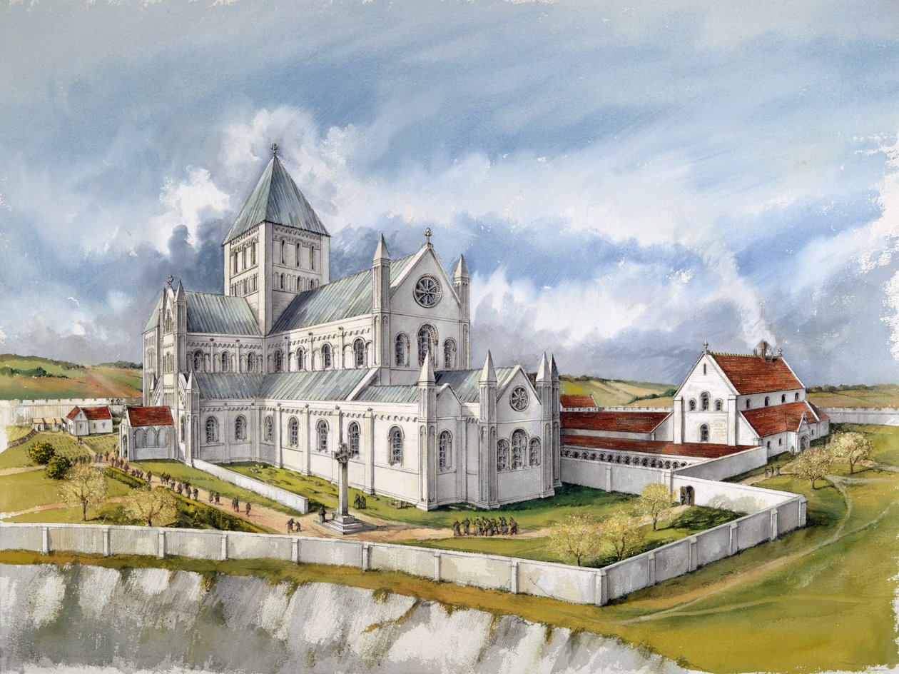 Kathedrale von Old Sarum, ca. 1150, ca. 1990-2010 von Peter Dunn