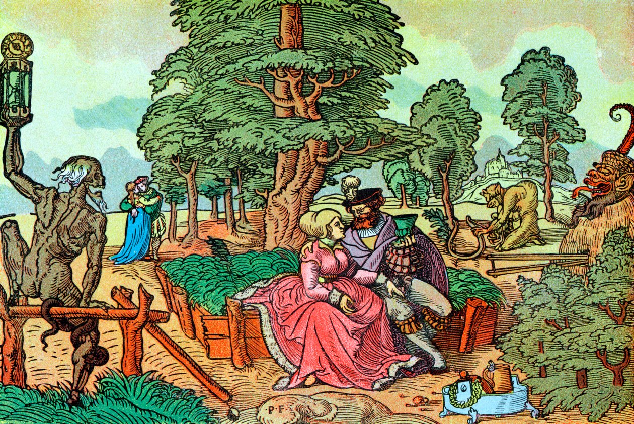 Die Gefahren von Lust und verbotener Liebe, 16. Jahrhundert von Peter Flötner