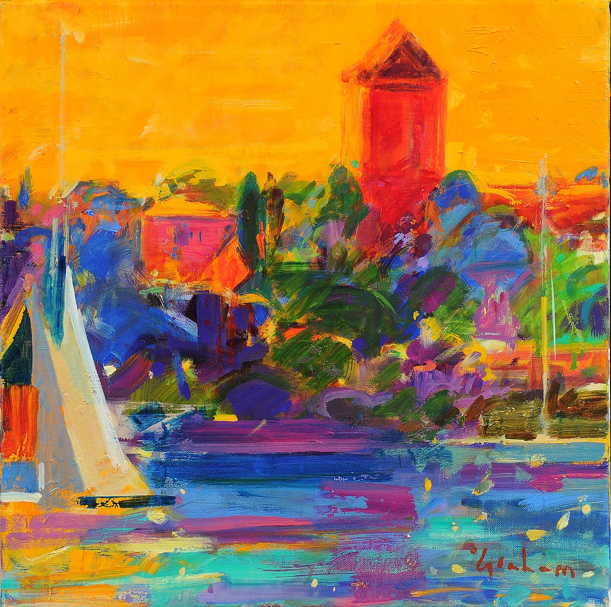 Bucht von Cannes von Peter Graham (Contemporary)