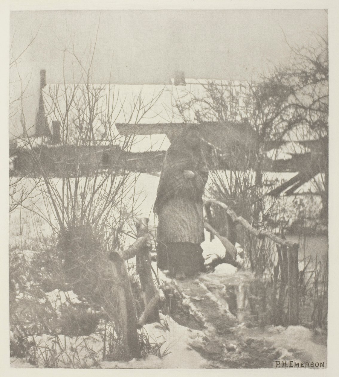 Ein rutschiger Pfad - Winterszene (Norfolk) von Peter Henry Emerson