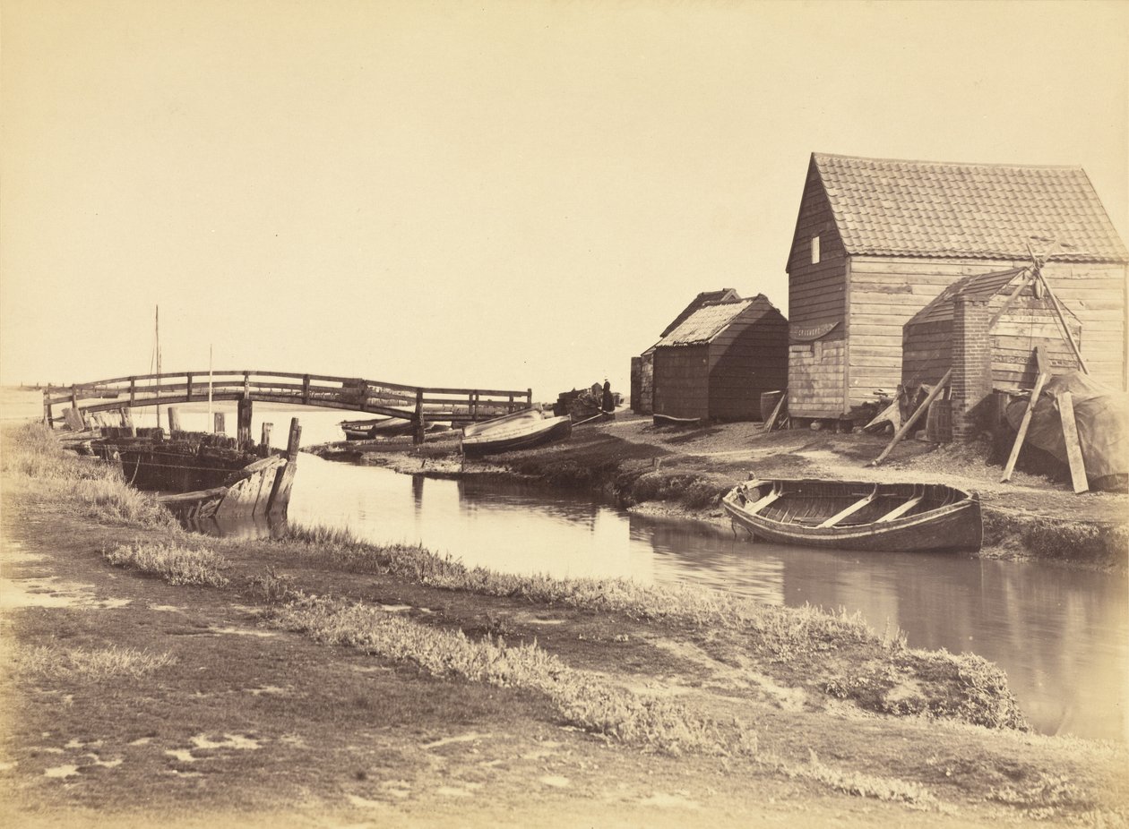 Gezeitenbach und alte Lagerhäuser südlich von Southwold, Suffolk von Peter Henry Emerson