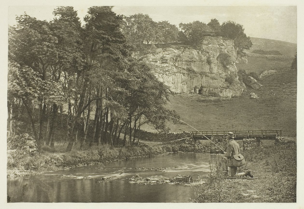 Wolfscote-Brücke und Franklyn-Felsen, Beresford Dale von Peter Henry Emerson