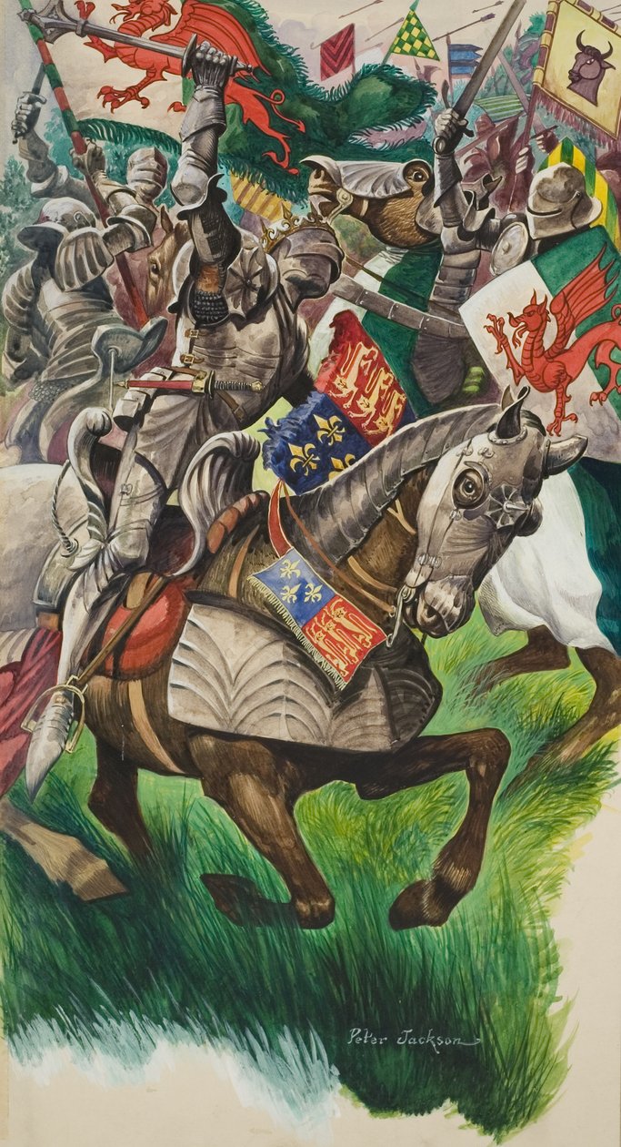 König Richard (1452-85) und Heinrich Tudor (1457-1509) auf dem Schlachtfeld bei Market Bosworth im Jahr 1485 von Peter Jackson