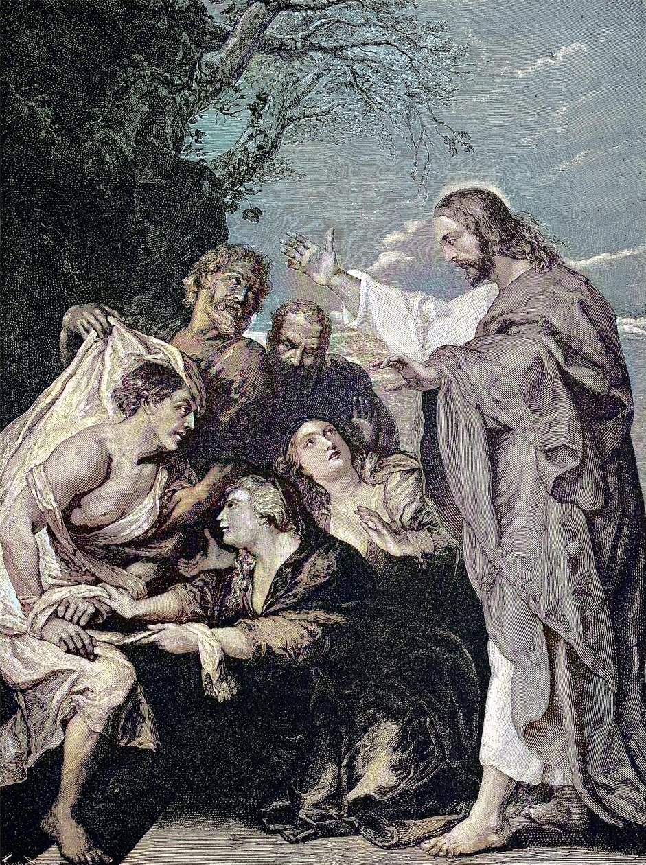 Christus erweckt Lazarus, Gemälde von Peter Paul Rubens von Peter Paul (after) Rubens