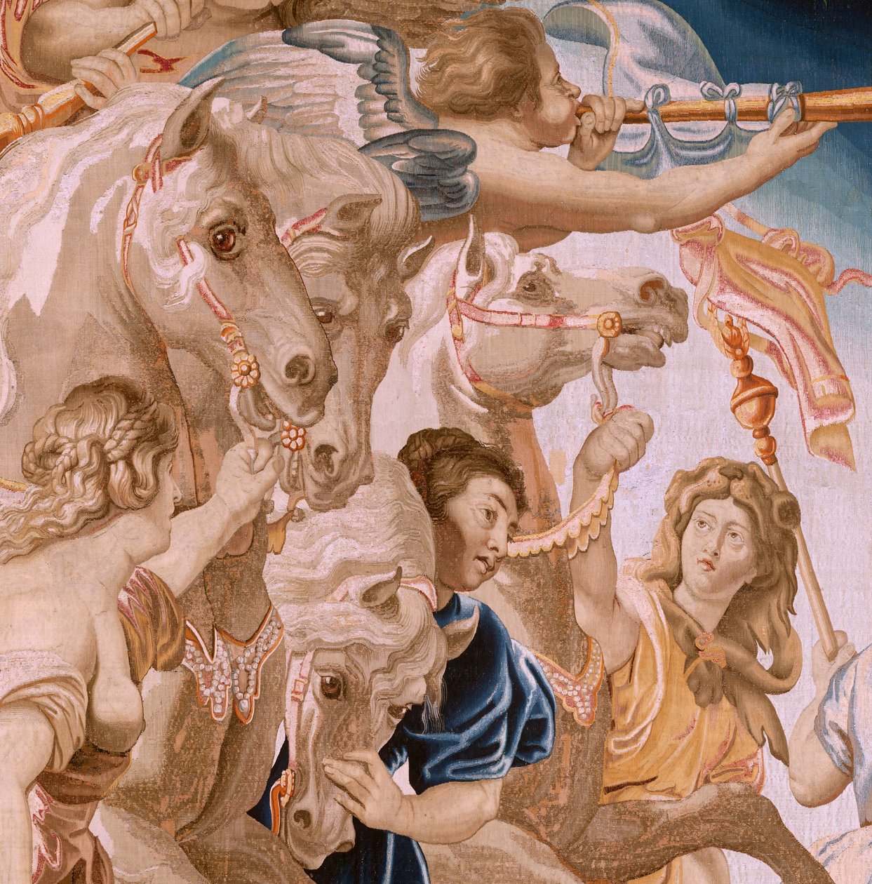 Flämischer Wandteppich. Serie Der Triumph der Eucharistie. Der Triumph der Kirche. Achter Wandteppich der Serie. Modell Peter Paul Rubens. 1626-1628. Herstellung Jan II Raes, Brüssel von Peter Paul (after) Rubens