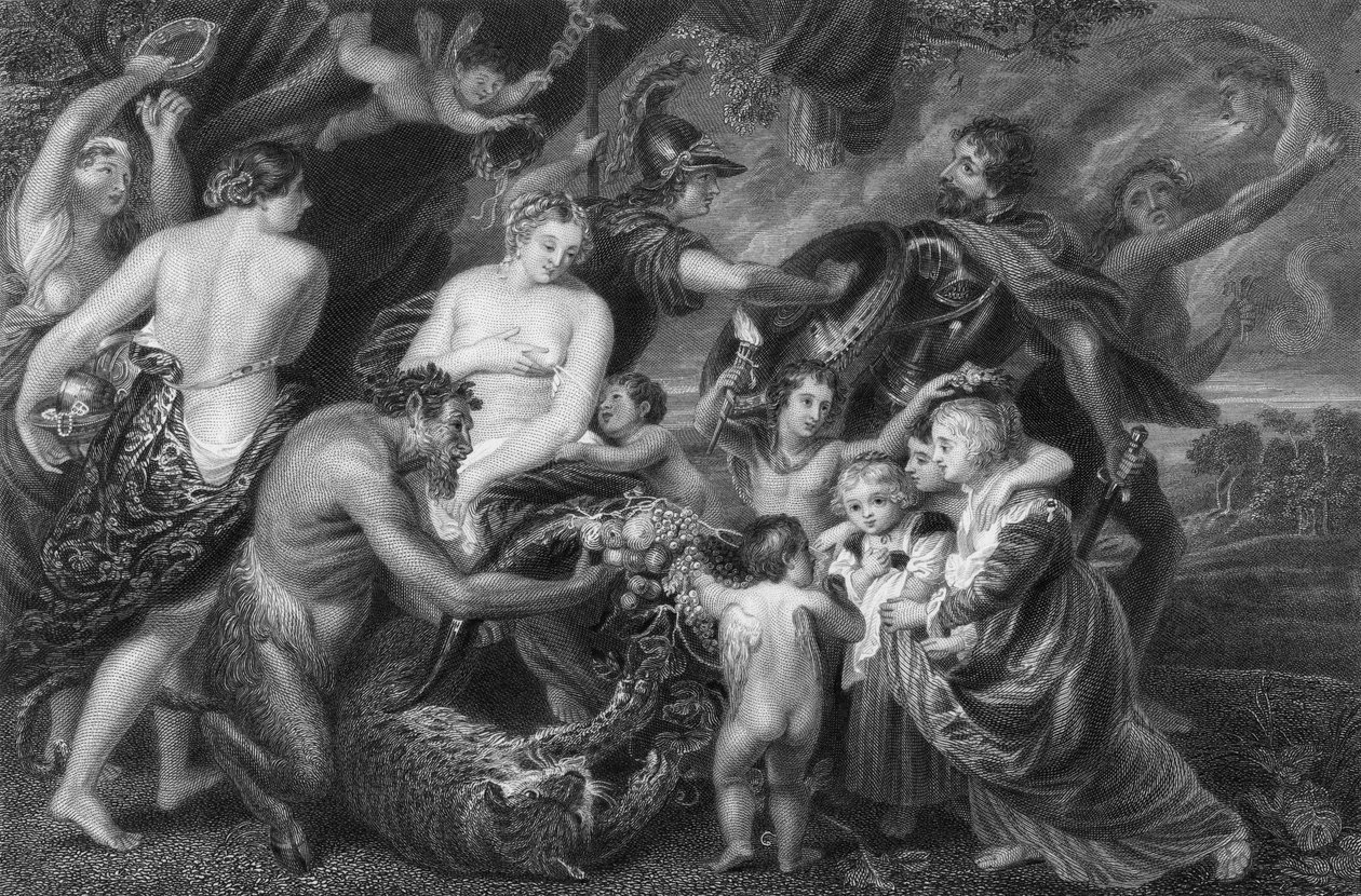Frieden und Krieg von Peter Paul (after) Rubens