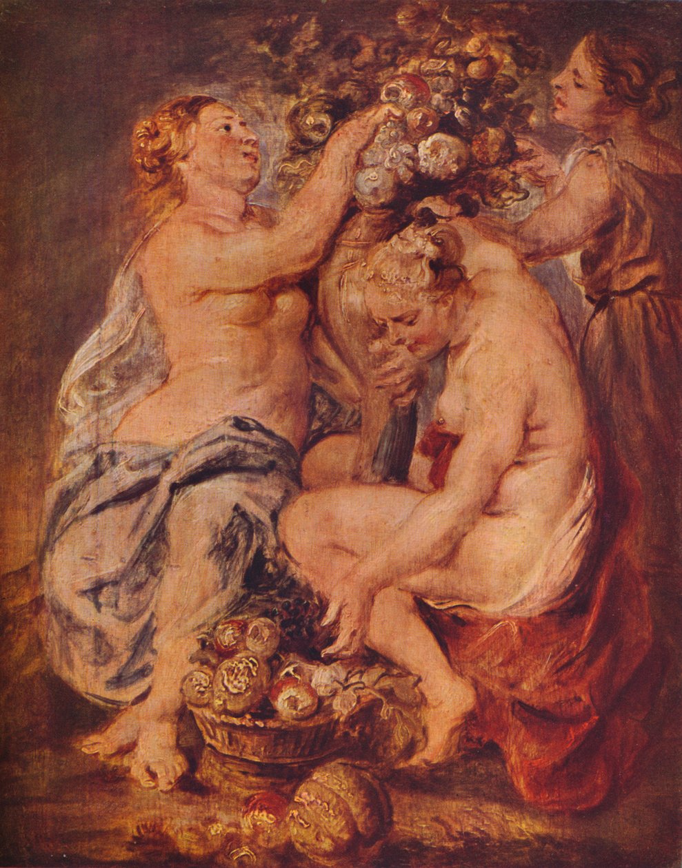 Ceres und zwei Nymphen mit einem Füllhorn, ca. 1617 von Peter Paul Rubens