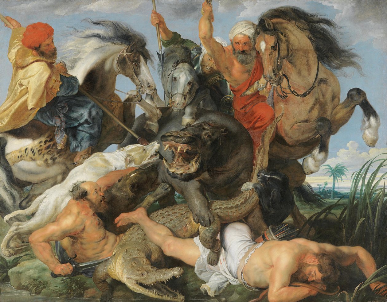 Jagd auf Nilpferd und Krokodil von Peter Paul Rubens