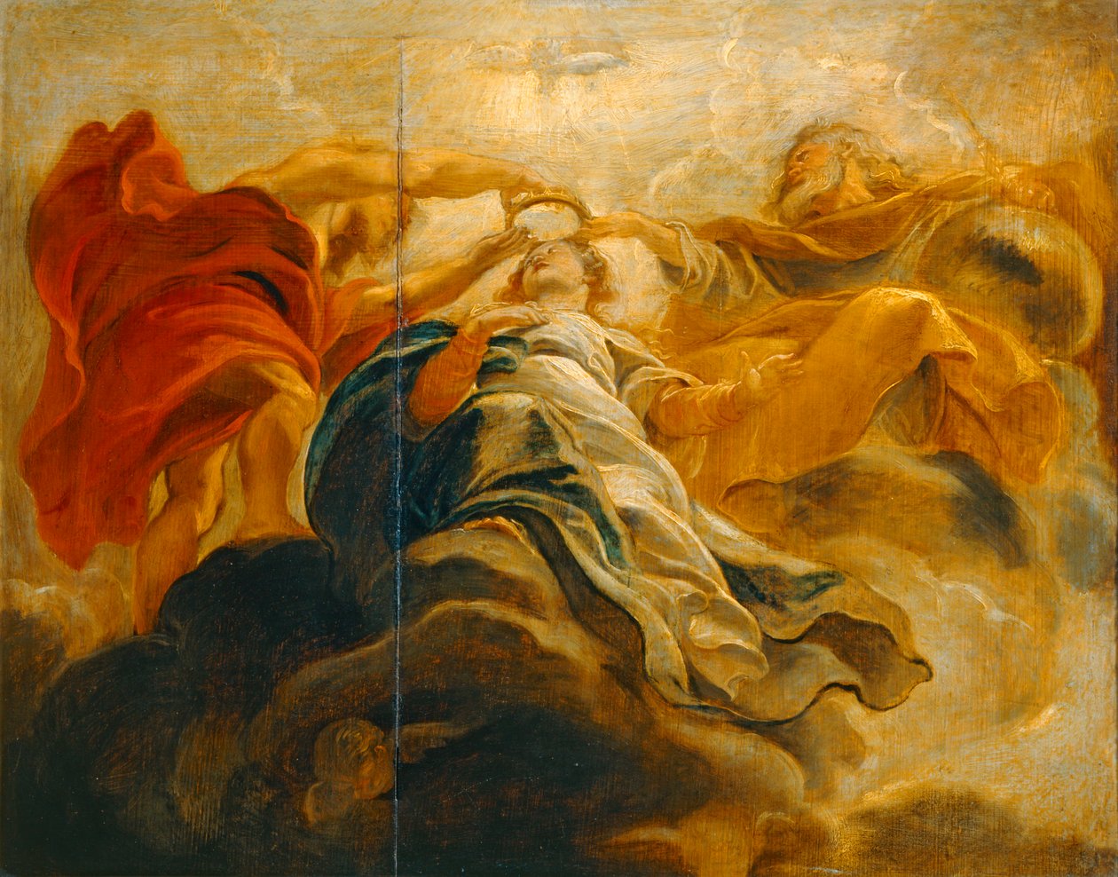 Die Krönung der Jungfrau durch Gott den Vater und Jesus Christus von Peter Paul Rubens