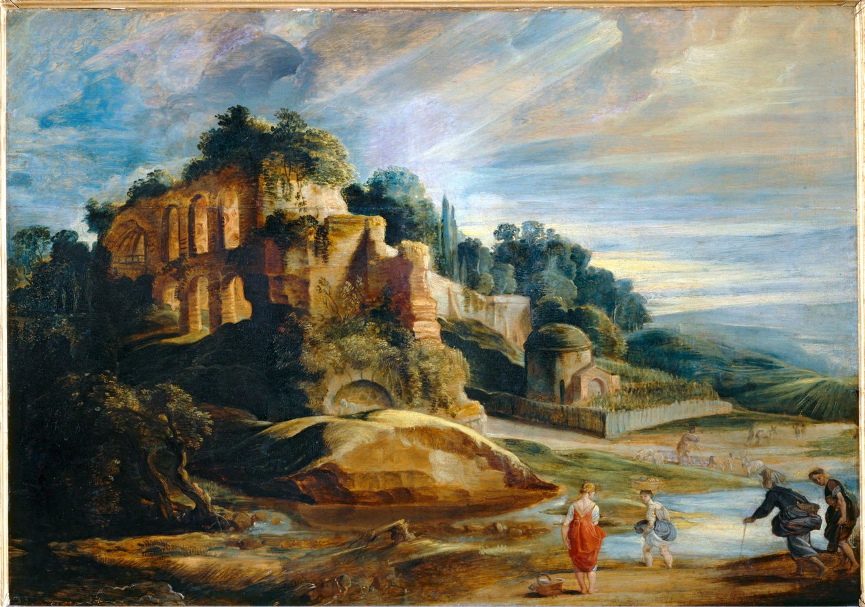 Landschaft mit den Ruinen des Palatin in Rom von Peter Paul Rubens