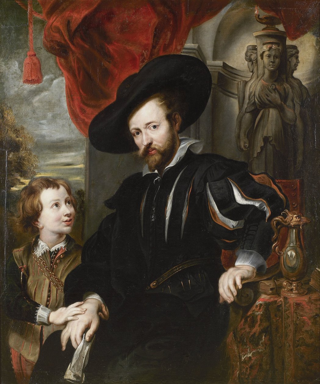Porträt von Peter Paul Rubens mit seinem Sohn Albert (Mitte des 17. Jahrhunderts) von Peter Paul, Rubens