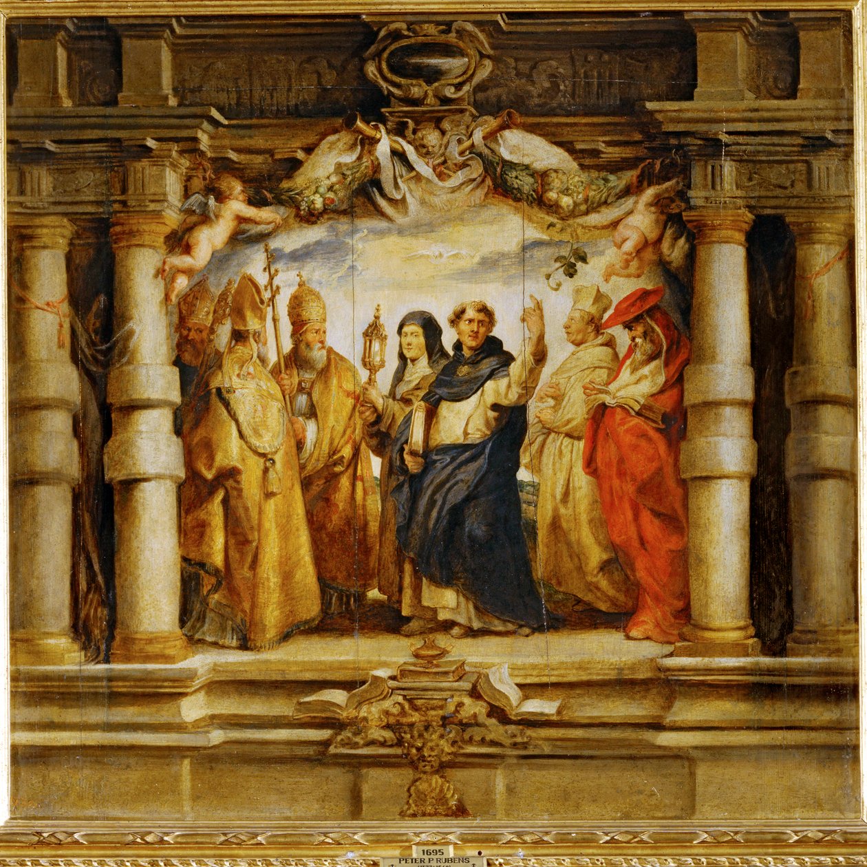 Heilige Clara zwischen Priestern und Kirchenvätern von Peter Paul Rubens