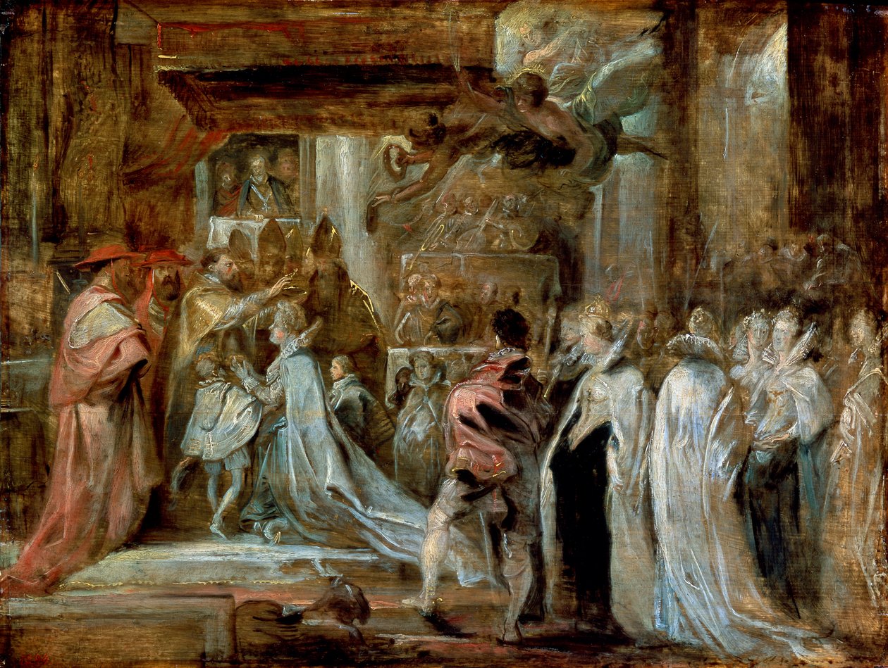 Die Krönung von Marie de Medici, 1622 von Peter Paul Rubens