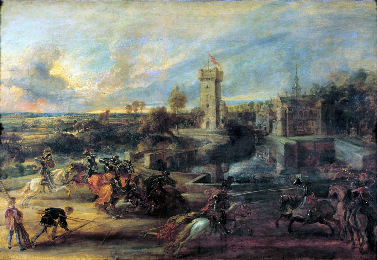 Turnier vor Schloss Steen, 1635-1637 von Peter Paul Rubens