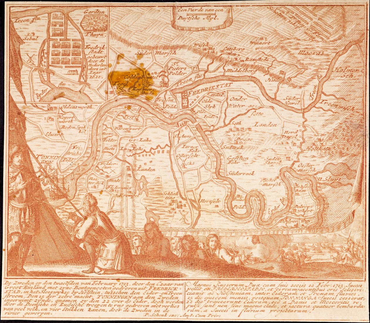 Die Eroberung von Friedrichstadt am 12. Februar 1713 von Peter Schenk