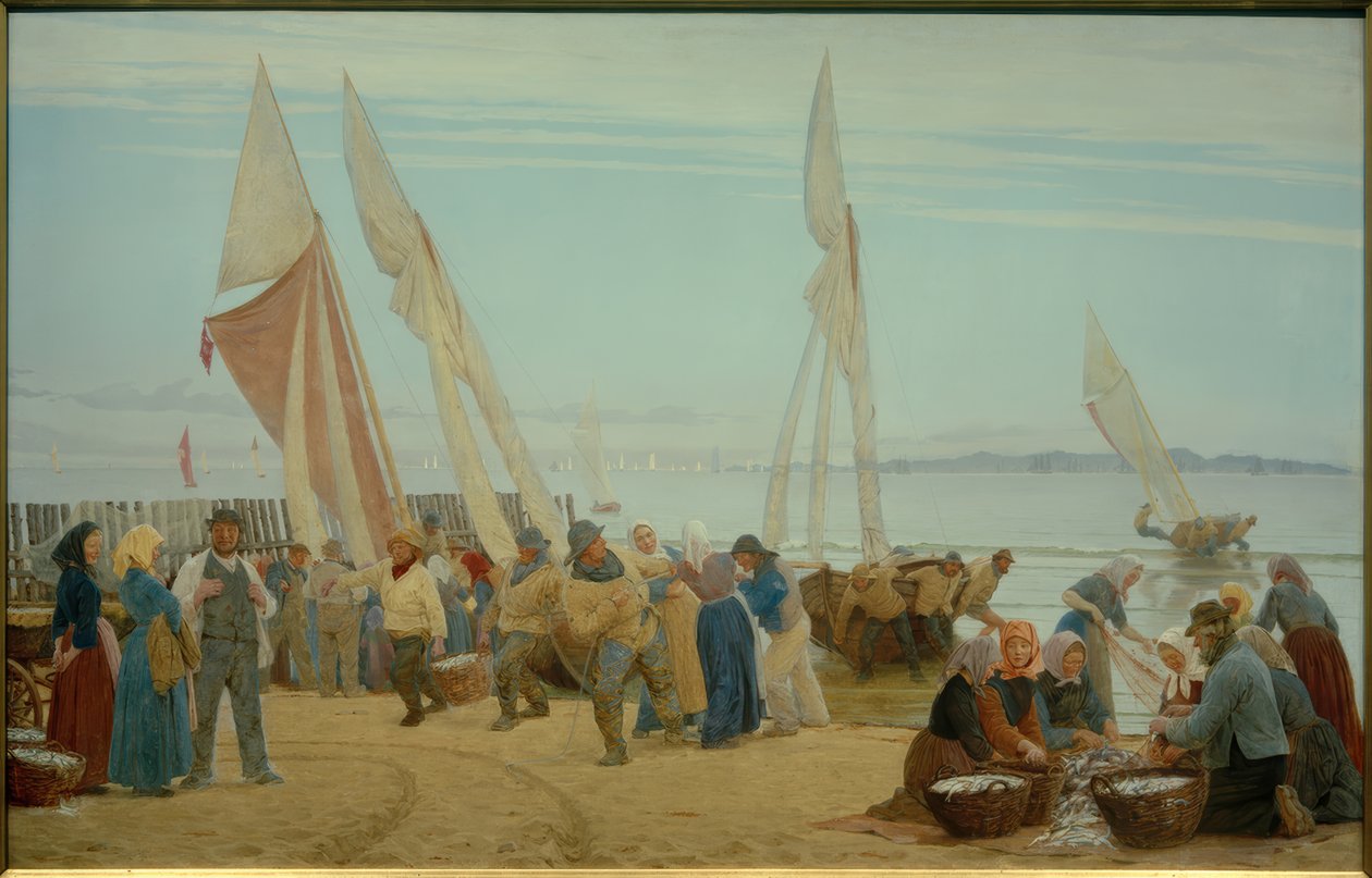 Morgen bei Hornbaek. Die Fischer kommen an Land von Peder Severin Krøyer