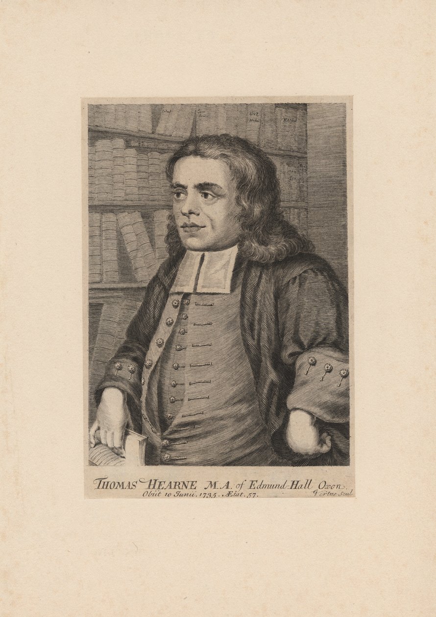 Thomas Hearne, graviert von George Vertue, ca. 1735 von Peter Tillemans