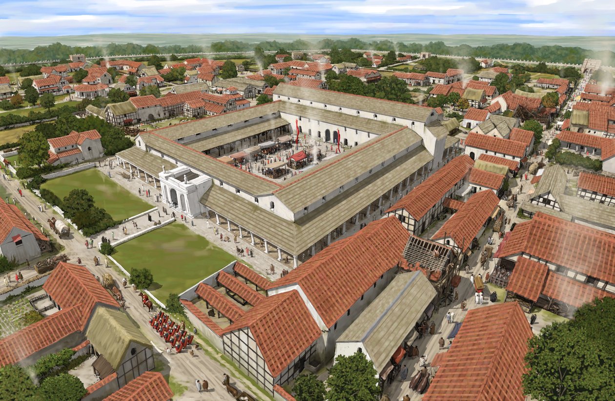 Das Forum in Silchester von Nordwesten von Peter Urmston