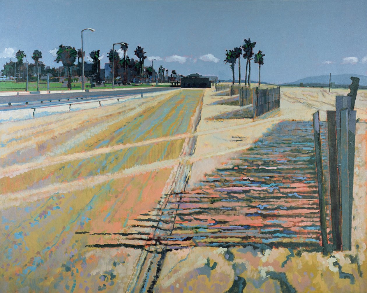Zaun am Strand, Santa Monica, USA von Peter Wilson