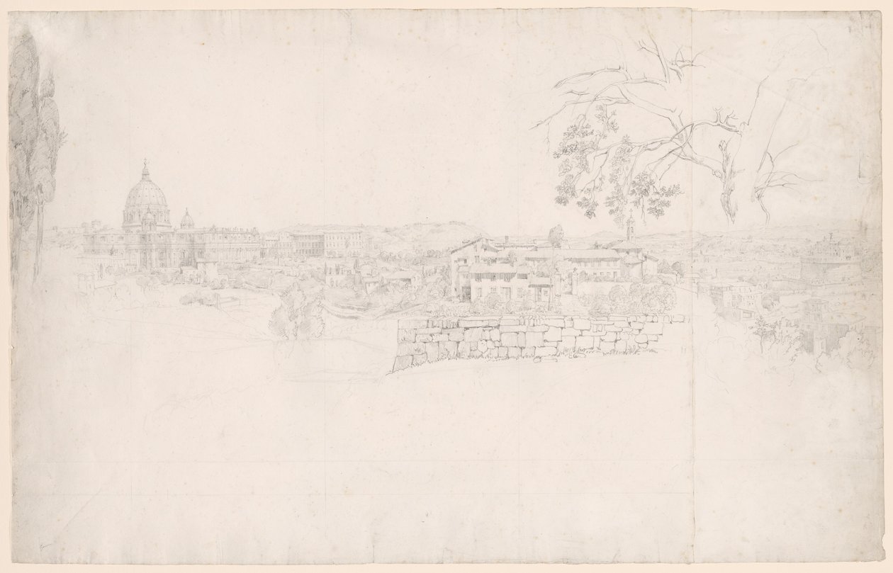 Fantasie-Panorama von Rom von St. Peter bis zur Engelsburg von Peter von Hess