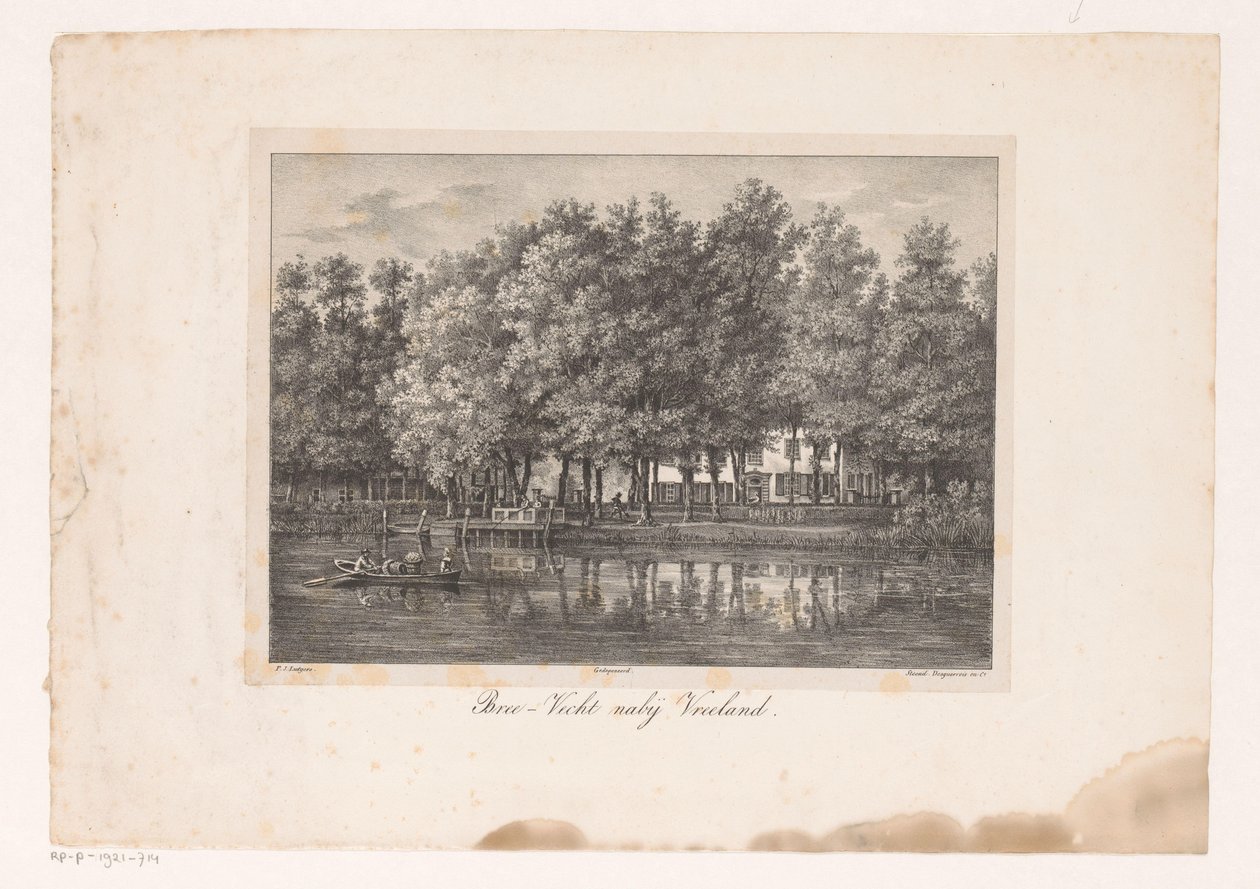 Ansicht des Landguts Breevecht von Petrus Josephus Lutgers